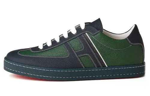 HERMES Boomerang Low top Stylish Skateboarding Shoes Men's Black Green
