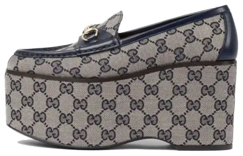 GUCCI Horsebit Loafers 9cm Women's Taupe