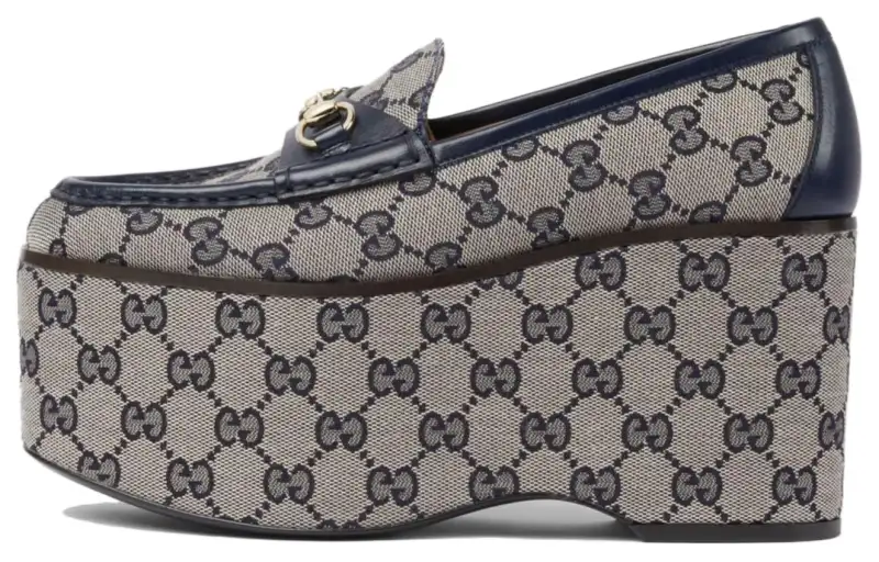 GUCCI Horsebit Loafers 9cm Women's Taupe