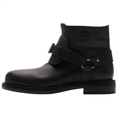 Burberry Cobble Calfskin Ankle Boots Men's Black