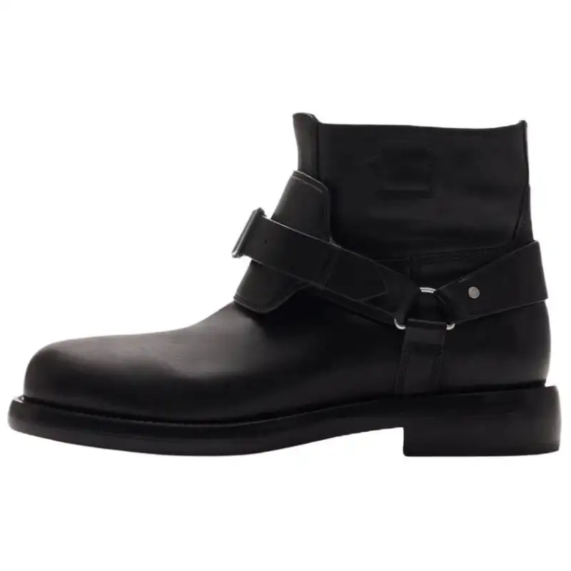 Burberry Cobble Calfskin Ankle Boots Men's Black