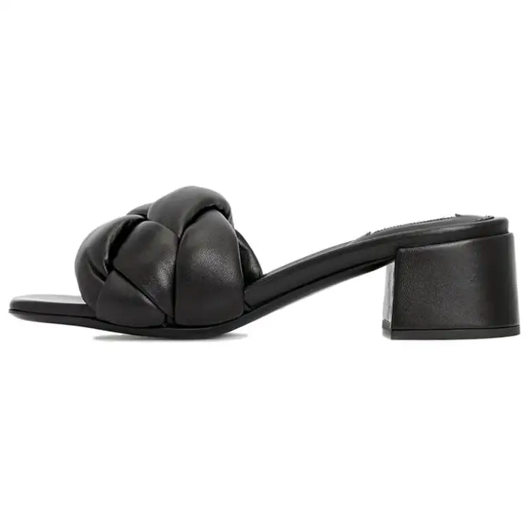 MIU MIU Slide Slippers Women's Black