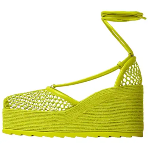 Bottega Veneta Stretch Wedge Heel Stylish Sandal 9cm Women's Yellow