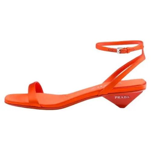 PRADA Triangle-heel Satin Sandals