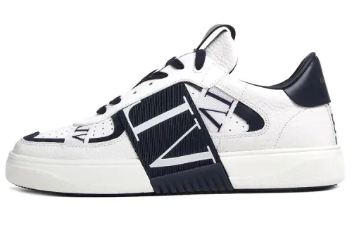 Valentino Leather Low top Stylish Skateboarding Shoes Women's White