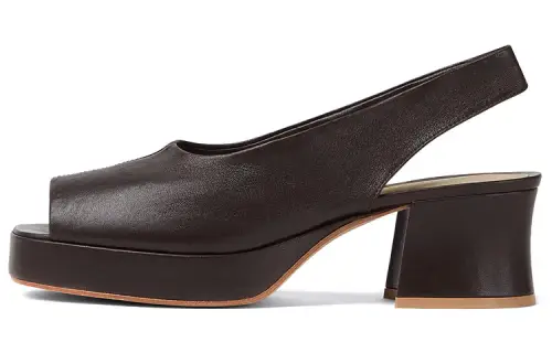 Bottega Veneta Stack One Strap Sandals Women's Dark Brown