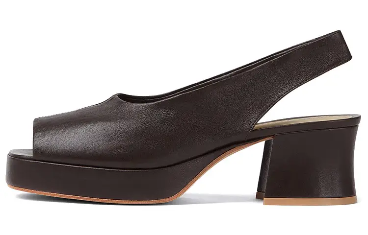 Bottega Veneta Stack One Strap Sandals Women's Dark Brown