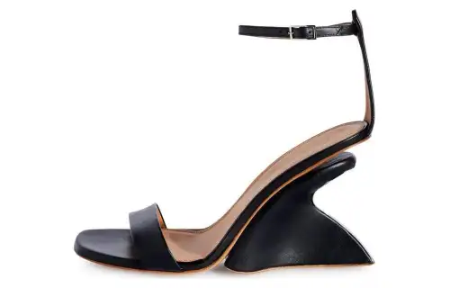 OFF-WHITE Jug wedge-heel leather sandals Women's