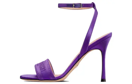 DIOR Dway Fabric One Strap Sandals 10cm Women's Purple
