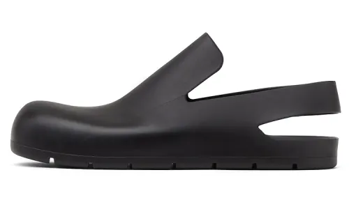 Bottega Veneta Puddle Round Tip Rubber Sole Closed Toe Slippers Men's Black