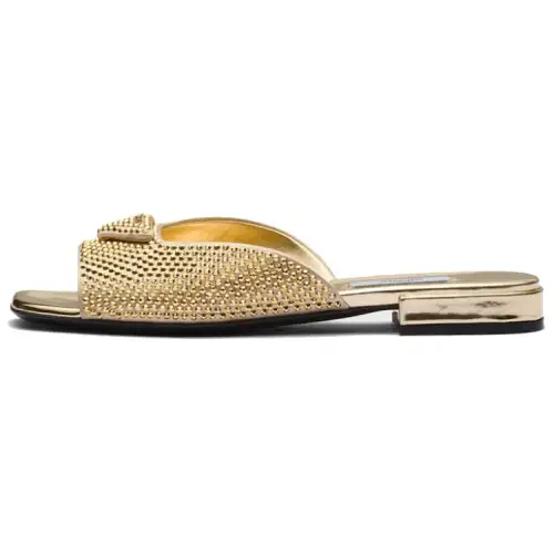 PRADA Slide Slippers Women's Gold