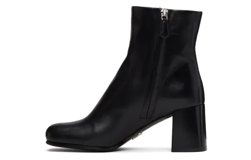 PRADA Leather Ankle Boots Women's Black