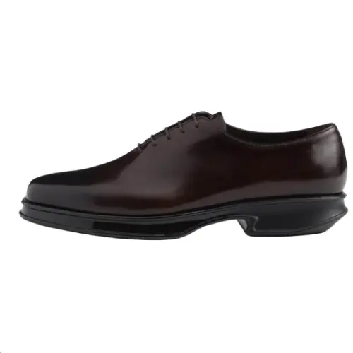 PRADA Sienna Leather Dress Shoes Men's Dark Brown