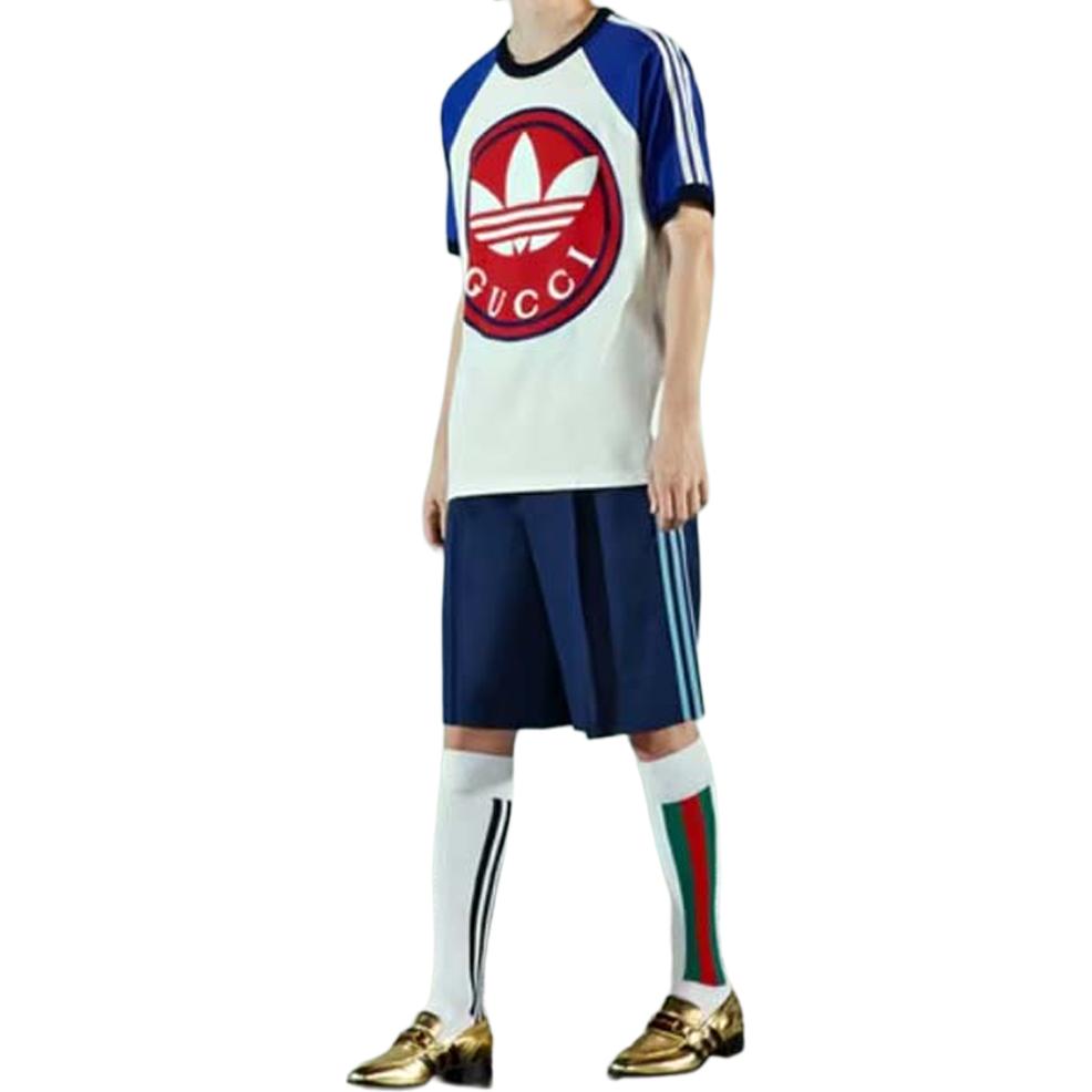 Мужская футболка Gucci x adidas originals (слоновая кость) — фото 5