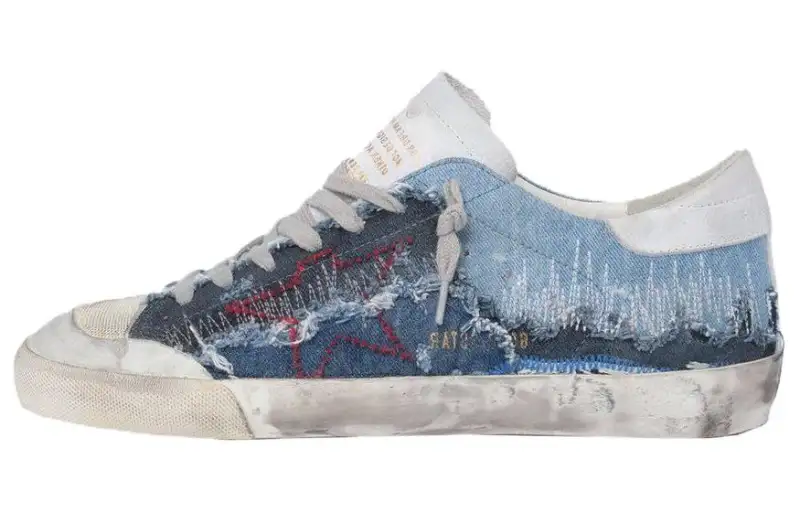 Golden Goose Super Star Low top Stylish Skateboarding Shoes Men's Blue