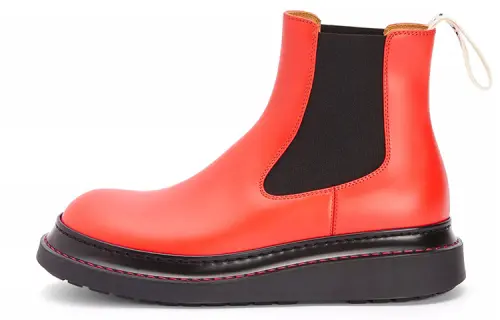 LOEWE Leather Short Chelsea Boots Women's Red