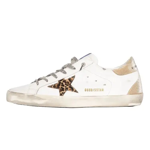 Golden Goose Super Star Low top Stylish Skateboarding Shoes Women's White Distressed