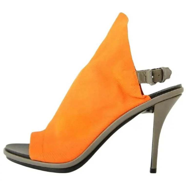 Balenciaga Mallorca Suede One Strap Sandals Women's Orange