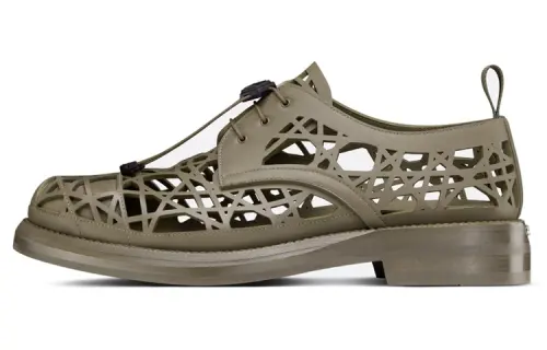 DIOR Carlo Leather Casual Shoes Men's Khaki