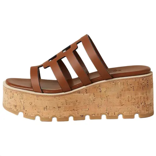 HERMES Slide Slippers 3cm Women's Brown