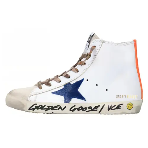 Golden Goose Francy High top Casual Shoes Women's Gray White Distressed