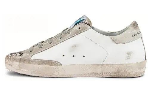 Golden Goose Super Star Suede Low top Skateboard Shoes Women's White Distressed