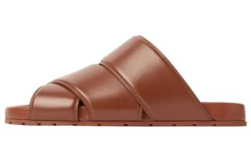 Bottega Veneta Bridge Abrasion Resistant Slide Slippers Men's Brown