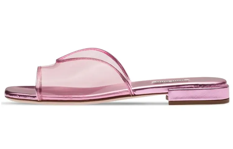 MIU MIU Slide Slippers Women's Pink