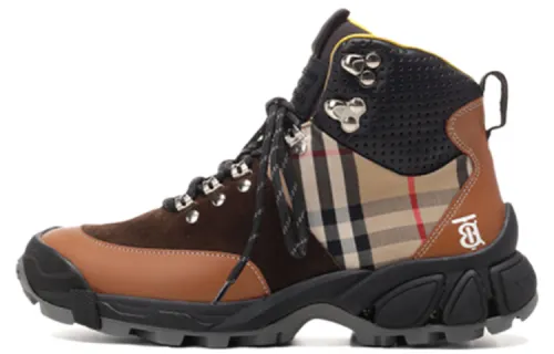 Burberry Abrasion Resistant High top Hiking Shoes Women's Brown