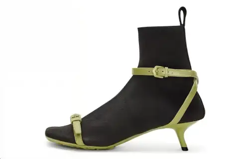 LOEWE Kitten Heel Leather Ankle Boots 4.5cm Women's Green