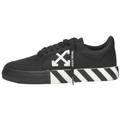 OFF WHITE Vulcanized Low Canvas White Black Women's
