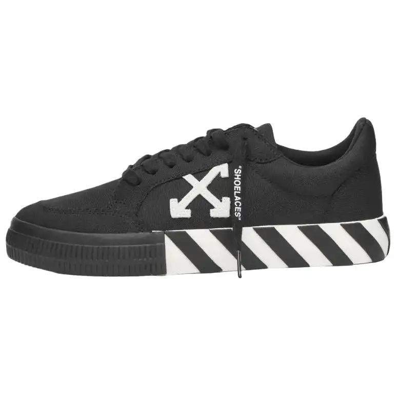 OFF WHITE Vulcanized Low Canvas White Black Women's
