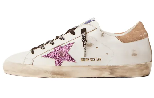 Golden Goose Super Star Leather Low top Skateboard Shoes Women's White Yellow Red
