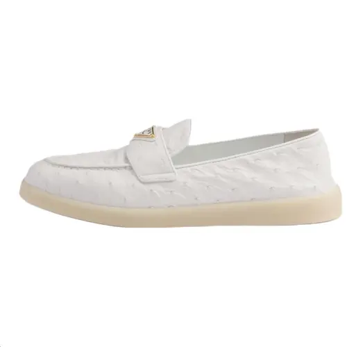 PRADA Ostrich Leather Casual Shoes Women's White