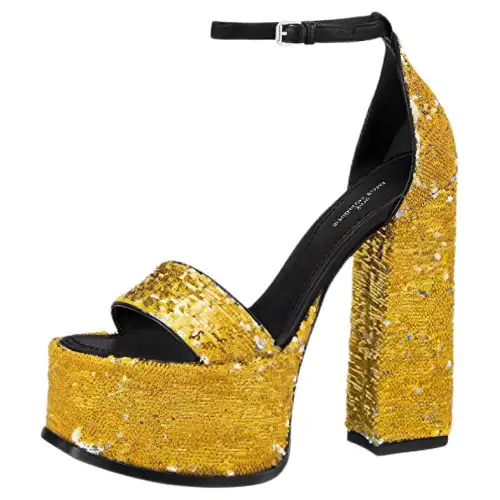 LOUIS VUITTON Fame One Strap Sandals Women's Yellow