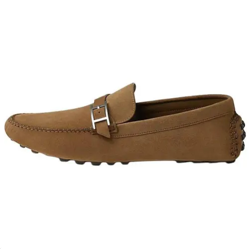 HERMES Idylle Gommino Loafers Men's Umber