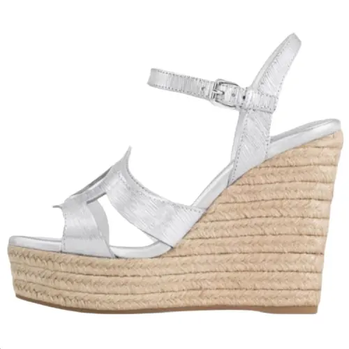 LOUIS VUITTON Isola One Strap Sandals 8.5cm Women's Silver