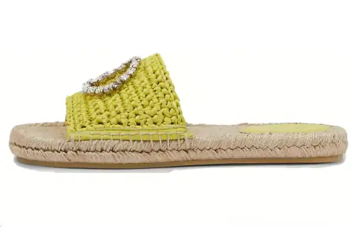 GUCCI Interlocking Slide Slippers Women's Yellow