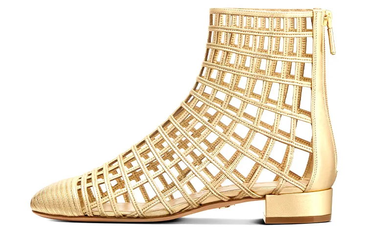 DIOR Gold Oracle Ankle Boots Women's Gold
