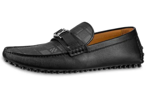 LOUIS VUITTON Hockenheim Damier Tartan Casual Shoes Men's Black