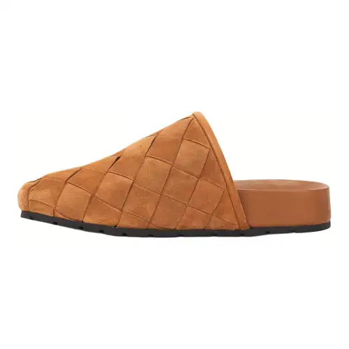 Bottega Veneta Rubber Sole Closed Toe Slippers Men's Brown