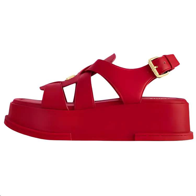 LOUIS VUITTON Maya One Strap Sandals 5CM Women's Red