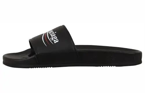 Balenciaga Wave Logo Slippers Sandals Black Women's