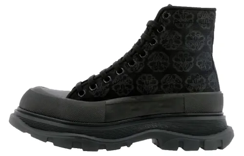 Alexander McQueen Tread Slick Boot Black Jacquard Floral