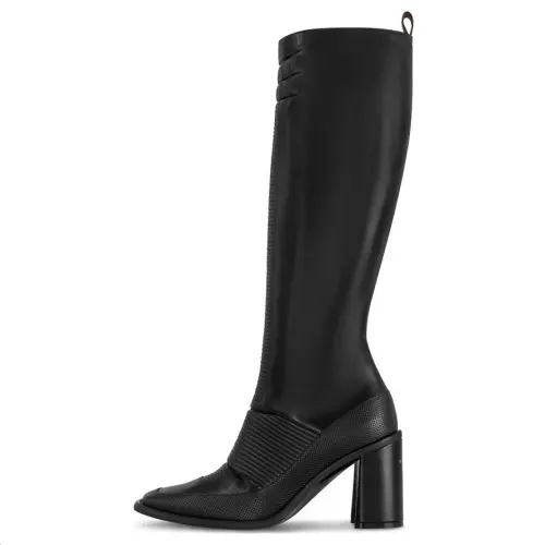 LOUIS VUITTON Berlin Knee high Boots 8cm Women's Black