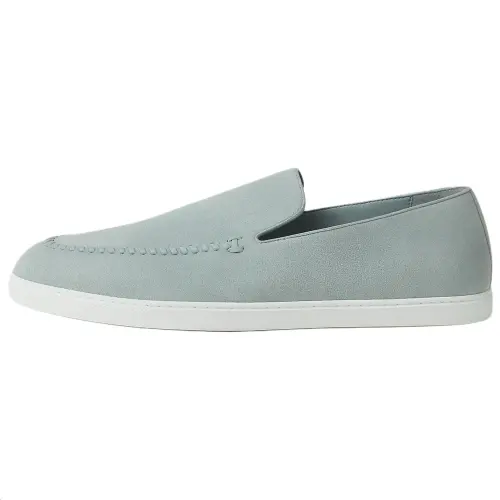 HERMES Julian Calfskin Casual Shoes Men's Cloud Gray
