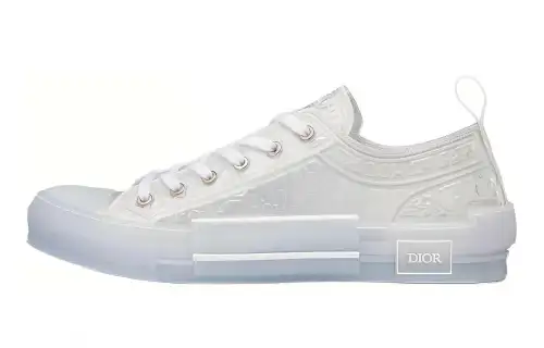 DIOR B23 Leather Low top Skateboard Shoes Men's White