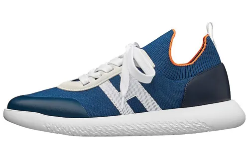 HERMES Crew Sports Low top Casual Shoes Men's Blue White Black