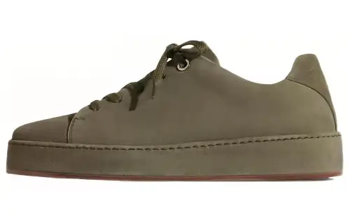 Loro Piana Nuages Suede Low top Skateboard Shoes Women's Army Green