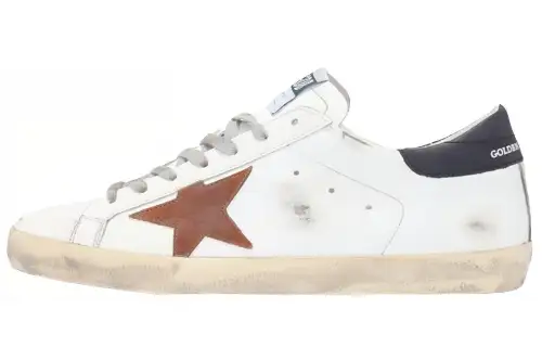 Golden Goose Super-Star White Black Orange Suede Patch